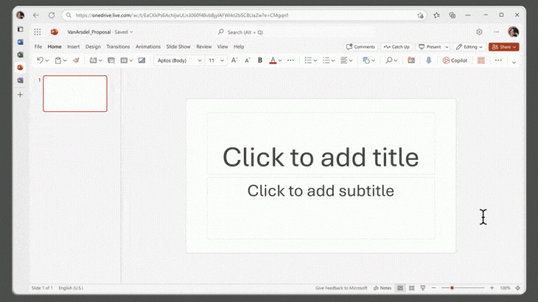 Gif shows Copilot in PowerPoint