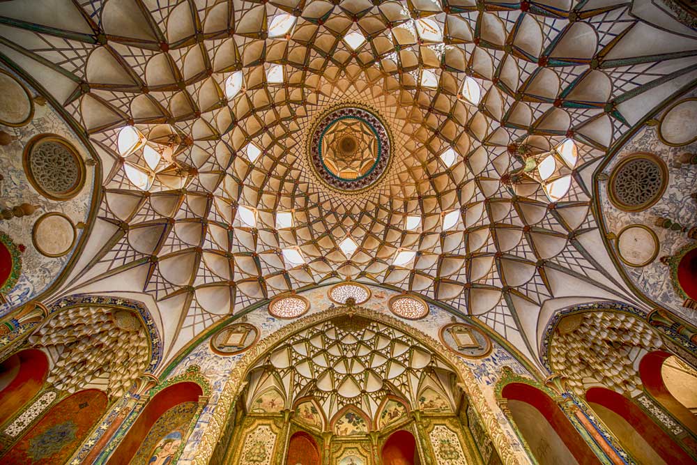 Mosaic ceiling seen from the bottom