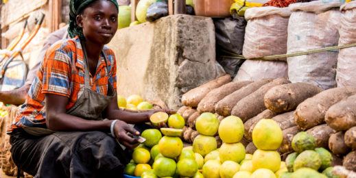 Women selling produce at market