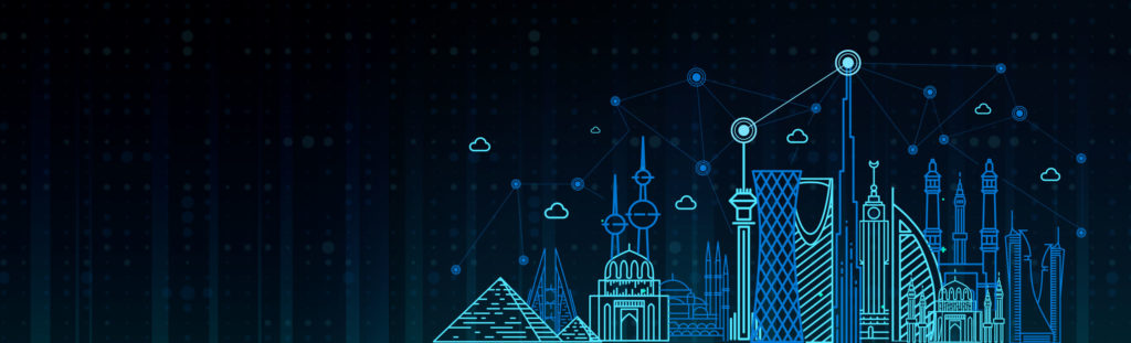 Middle Eastern skyline at night