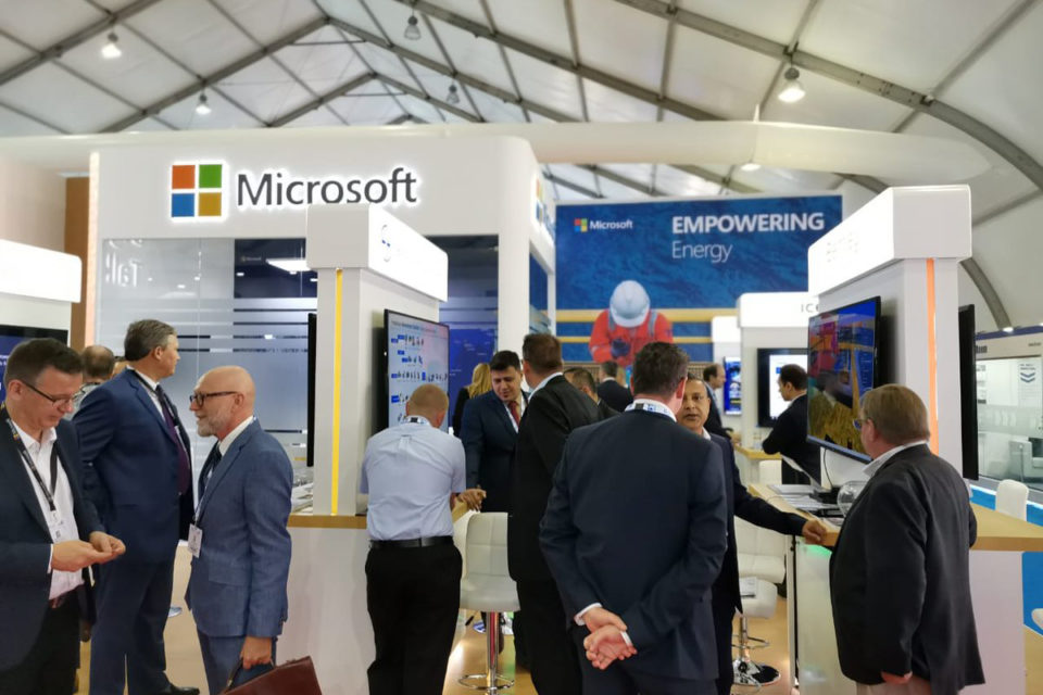 Microsoft stand at ADIPEC