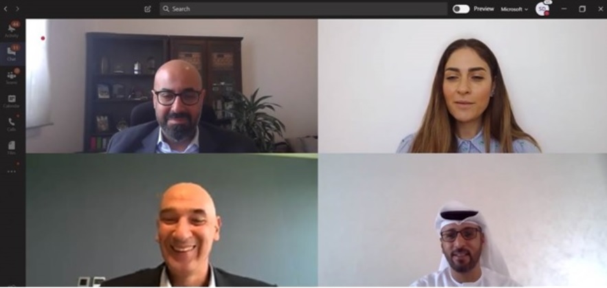 Individuals collaborating over Microsoft teams