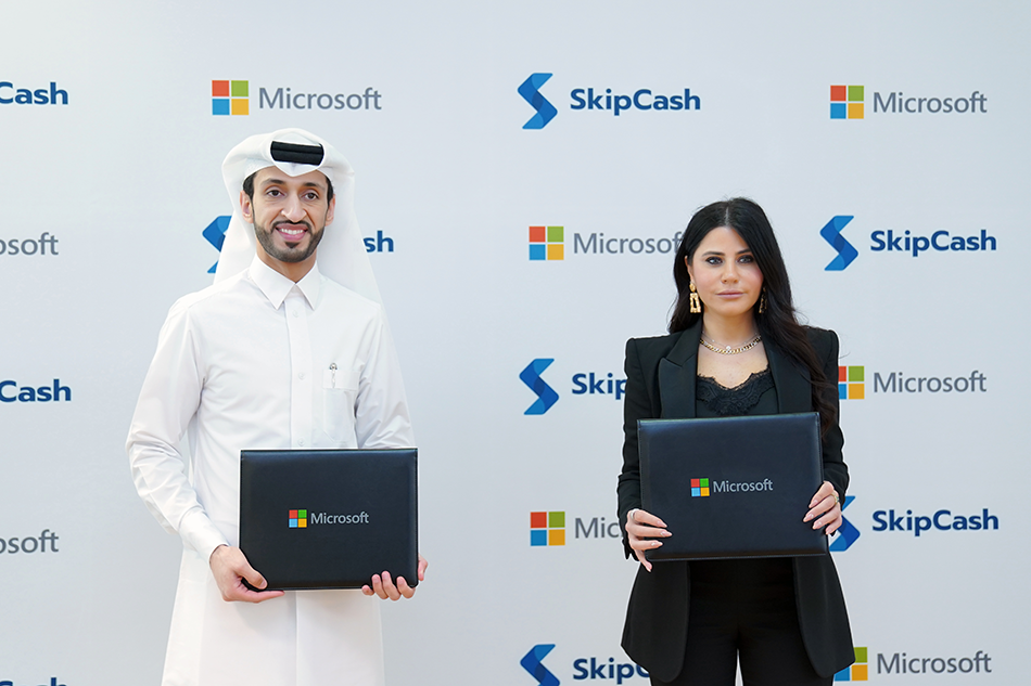 Two people at an event