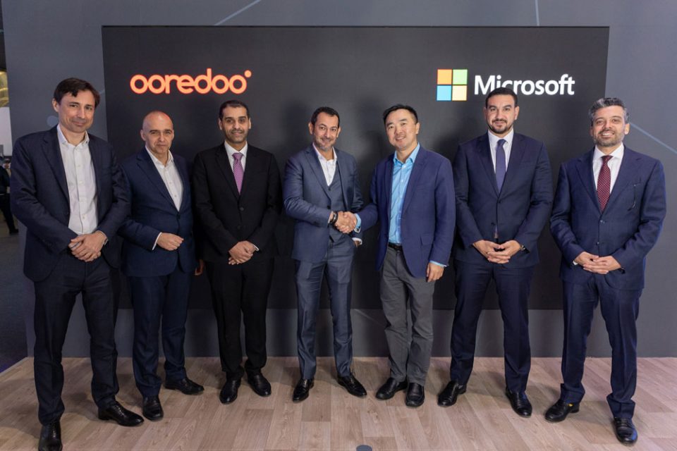 Ooredoo Group and Microsoft team during the signing ceremony.