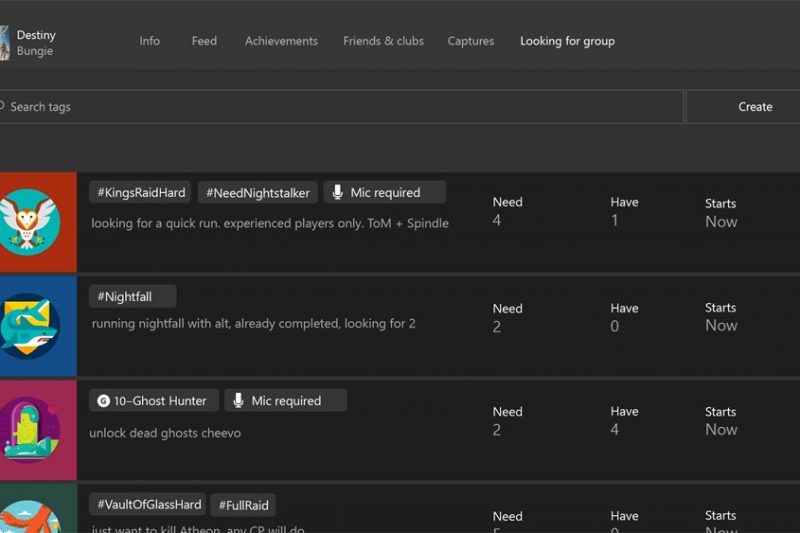 Find fellow gamers to play with using Looking for Group (LFG) on Xbox Live