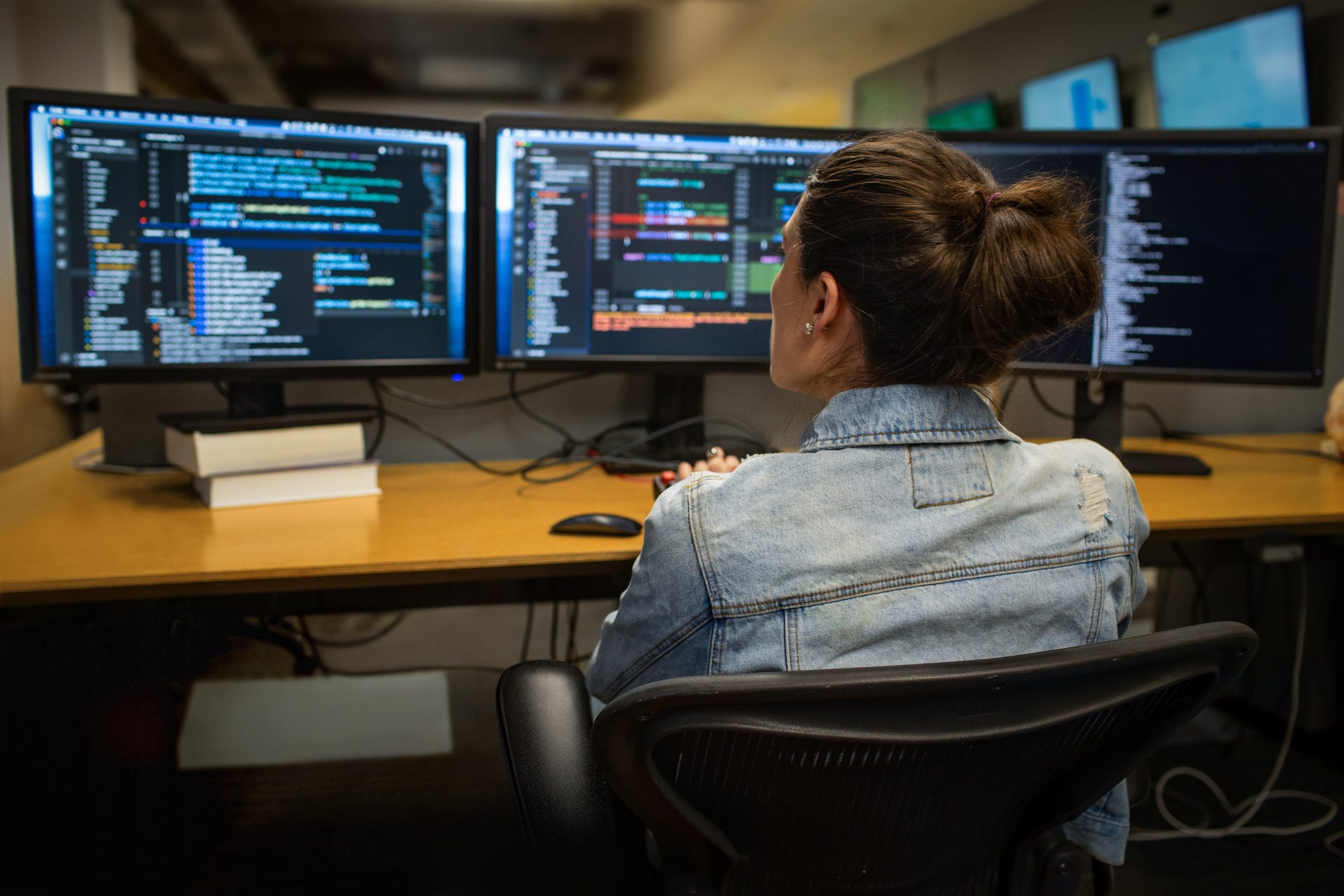 woman working on computer