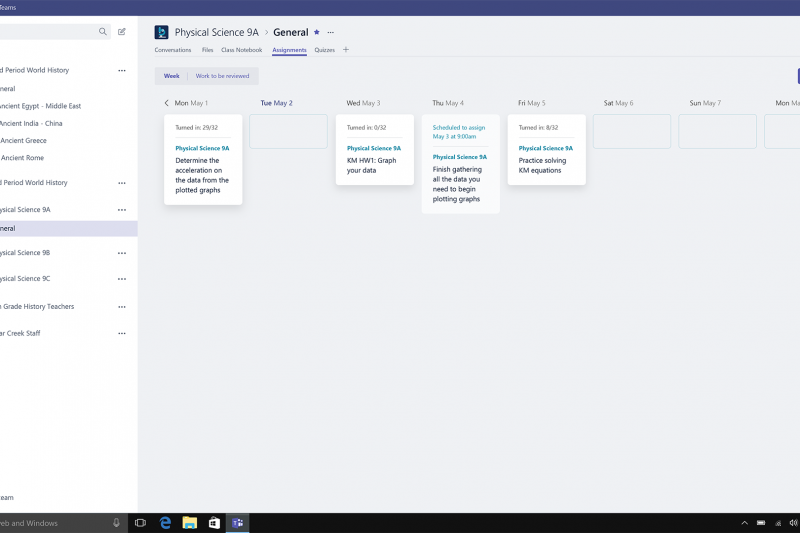 Teachers can quickly and efficiently distribute, collect and grade assignments from directly within Teams.