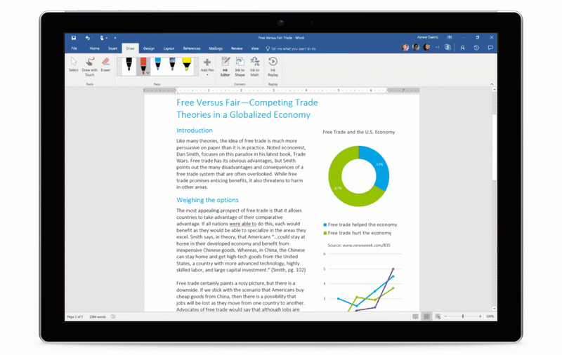 Ink editor makes your pen a more powerful document editing tool. Strike through words to delete them, circle text to select it and automatically snap highlighter ink to text.