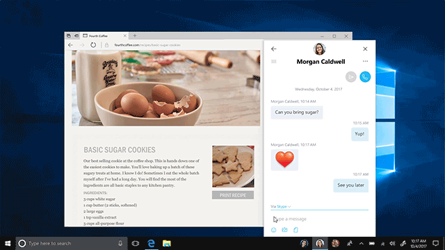 My People lets you pin your top people to the taskbar for one-click access to those who matter most. Communication apps, starting with Mail and Skype, come up together custom-filtered by individual.  