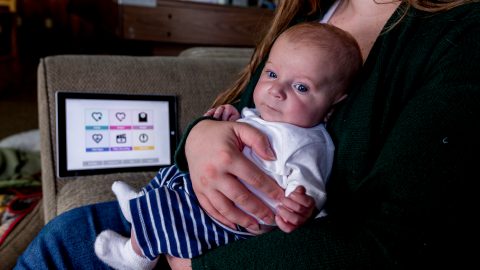 Autumn Parkinson uses the CHAMP app for her baby Job. (Photography by Scott Eklund/Red Box Pictures)
