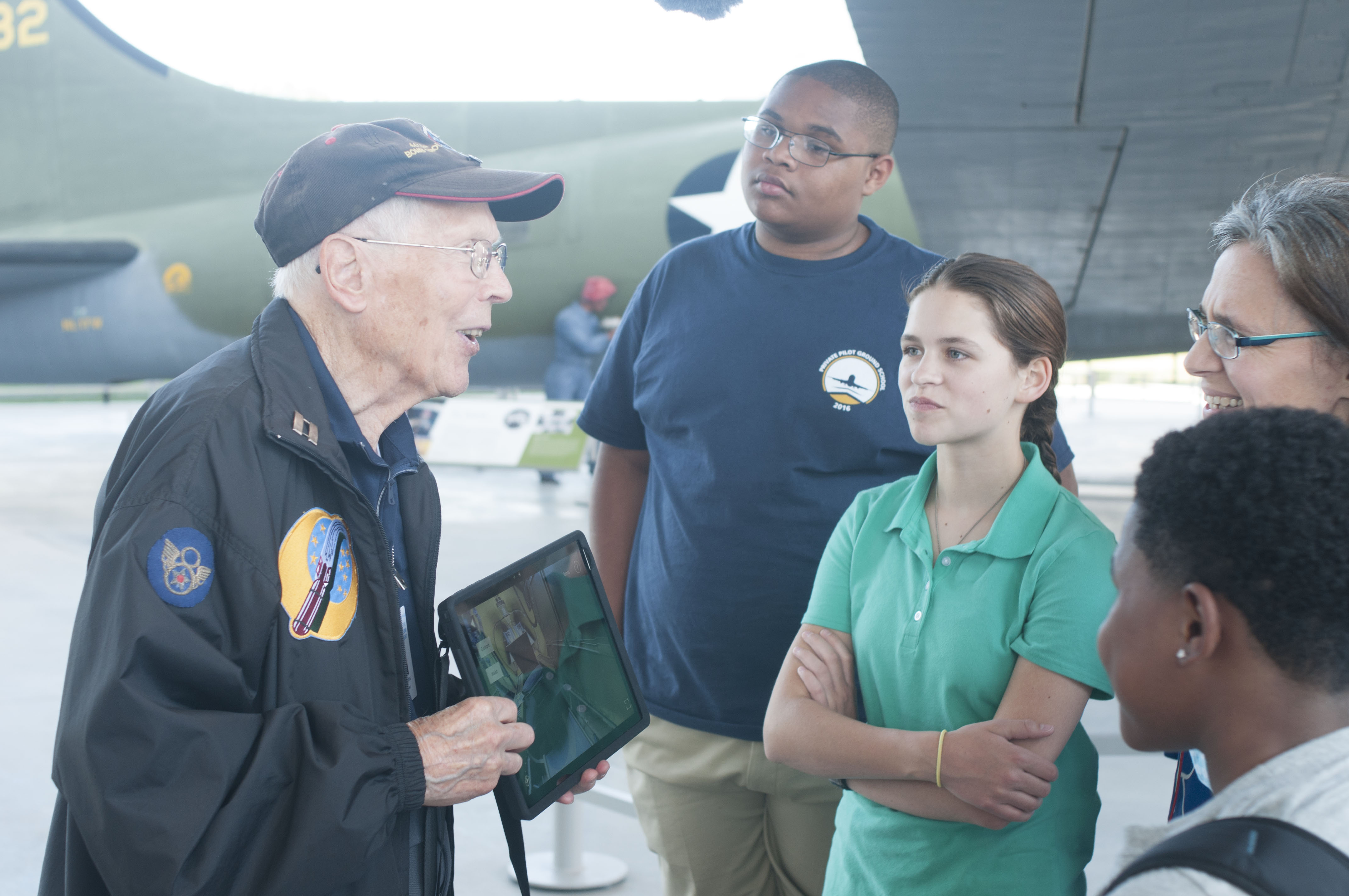 Docents at Seattle’s Museum of Flight carry Surface Tablets with 360-degree photographic tours to show visitors off-limits areas. (Photo by Stefan Enriquez.)