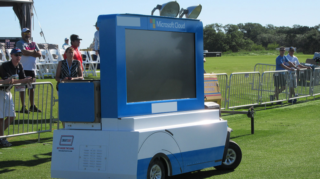 SmartCart SVX in use for a golf tournament. (Image courtesy SmartCart Technology Ltd.)
