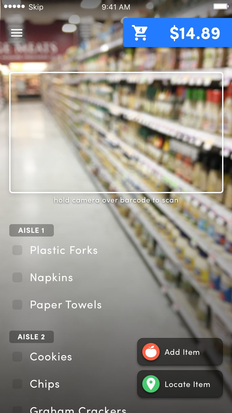 Skip's aisle inventory. (Photo courtesy of Skip)