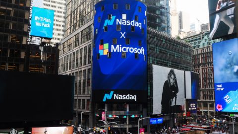 The Nasdaq tower in Times Square.