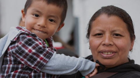 A Latino mother and son.