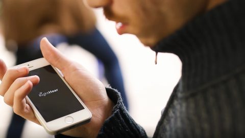 A RightHear audible way finder app user