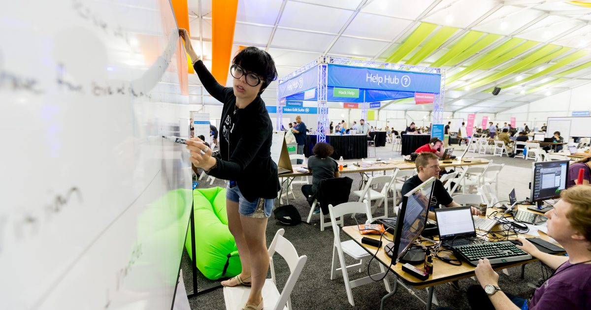 Day 2 of the 2016 Microsoft Hackathon on July 26, 2016.