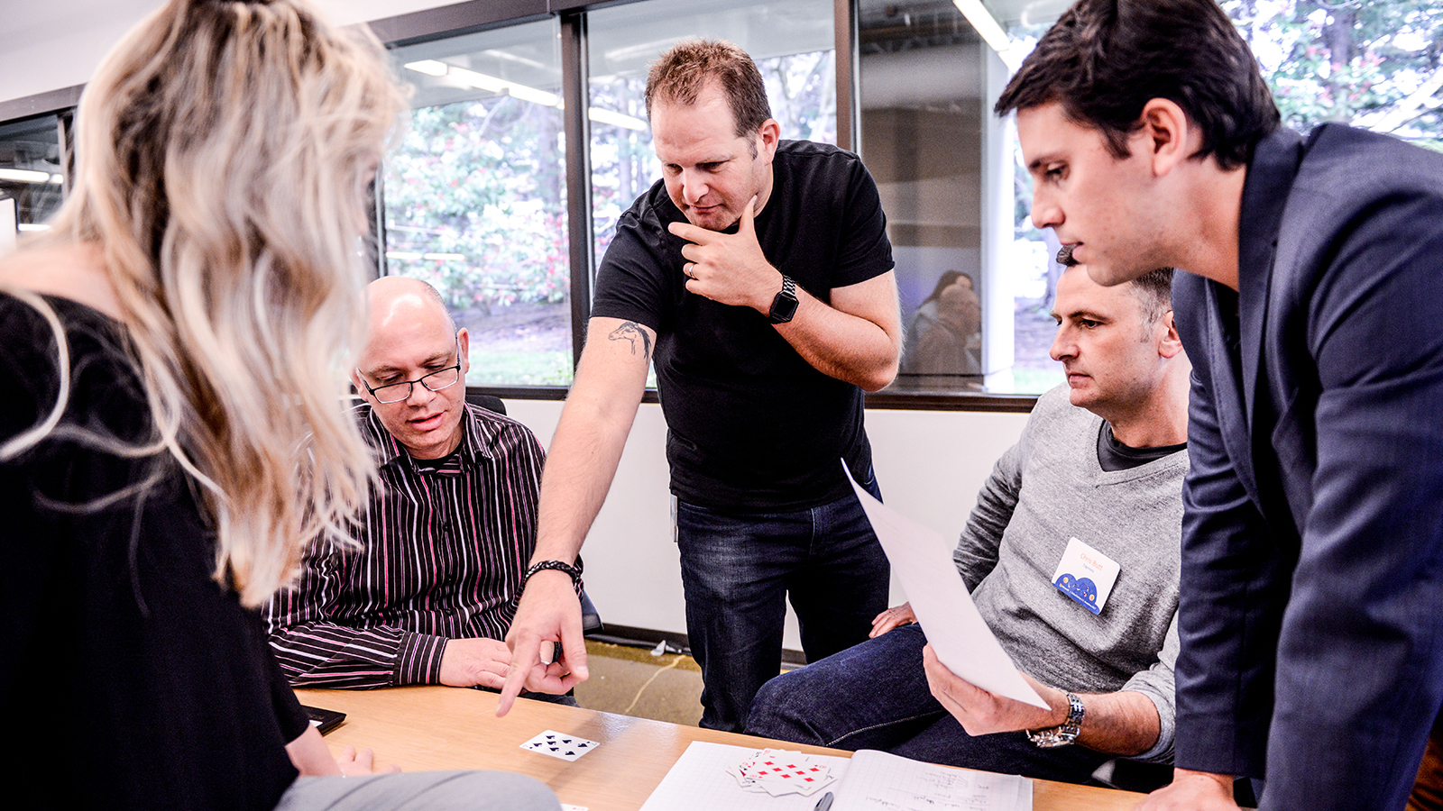 Zack Weisfeld, director of Microsoft for Startups, hangs out with several CEOs at the Microsoft Global Startup Roadshow.
