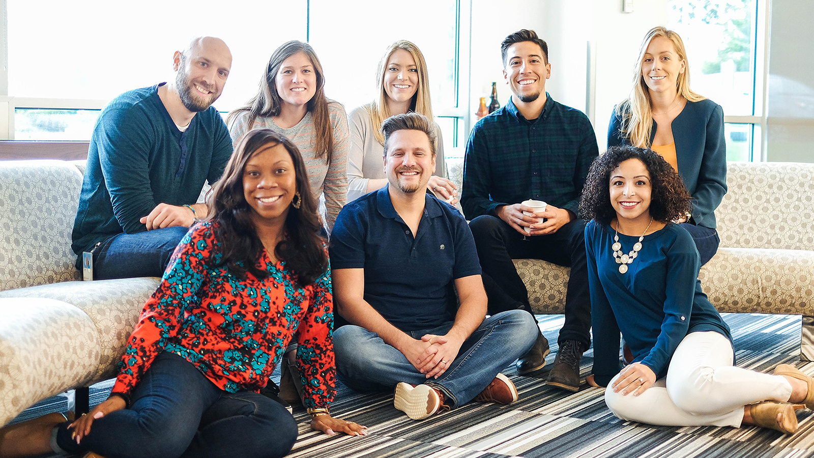 Diego Rejtman and several Microsoft recruiters on the Redmond, WA campus