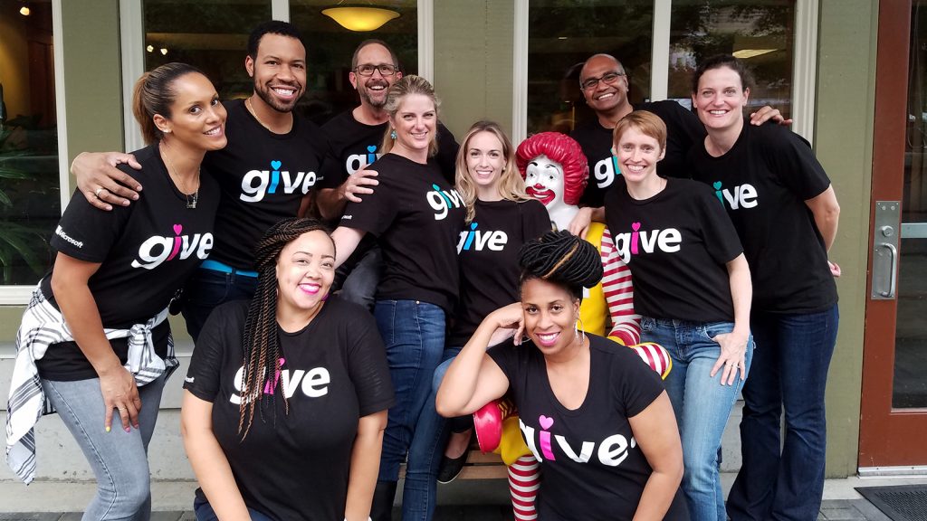 Members of Microsoft's employee giving team