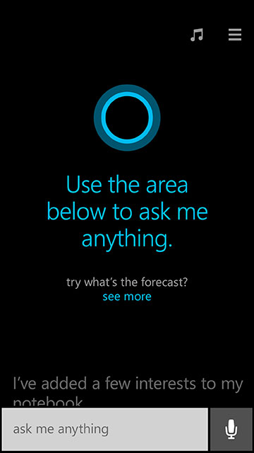 Cortana: Launch Screen
