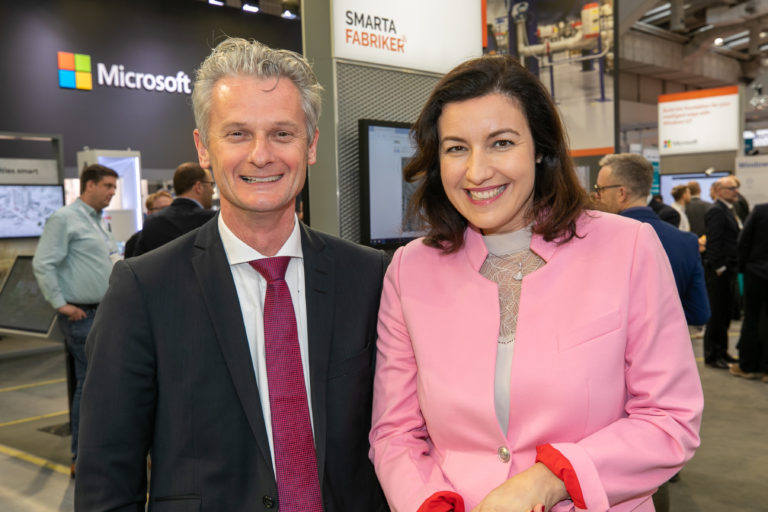 Hannover Messe 2019: Dorothee Bär und Ralph Haupter