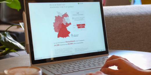 Surface Book mit Datenstory in der Digital Eatery