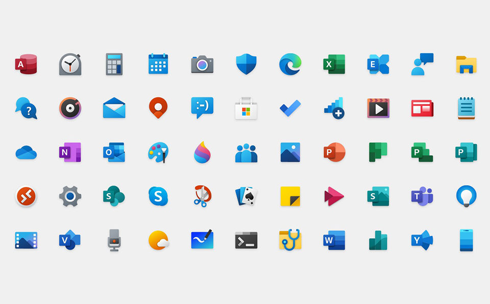Übersicht aller neuen WIndows 10 Icons