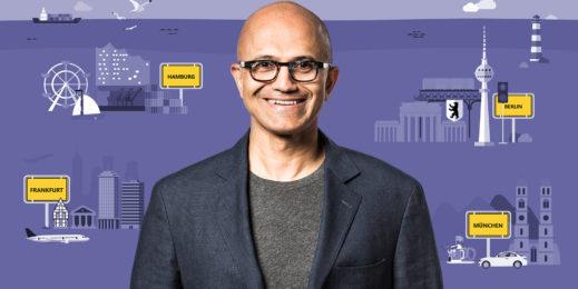 Satya Nadella auf virtueller Deutschlandreise