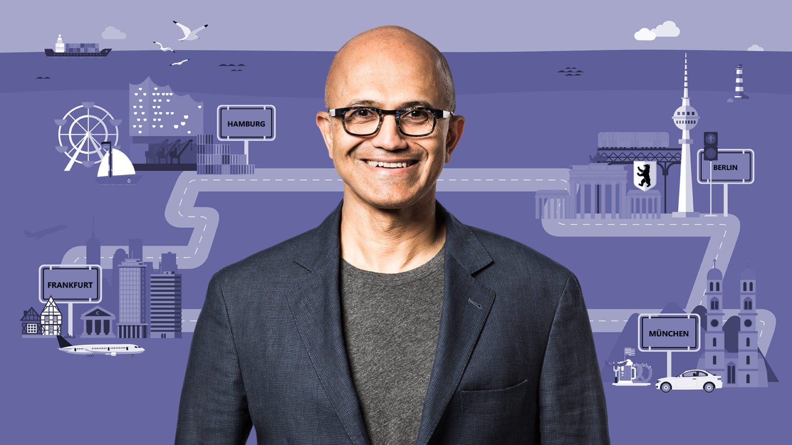 Satya Nadella auf virtueller Deutschland Reise