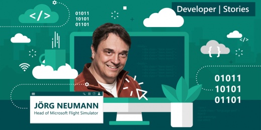 Illustriertes Bild, Jörg Neumanns Oberkörper wird auf einem Bildschirm gezeigt