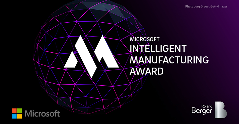 Logo des Microsoft Intelligent Manufacturing Award mit Roland Berger