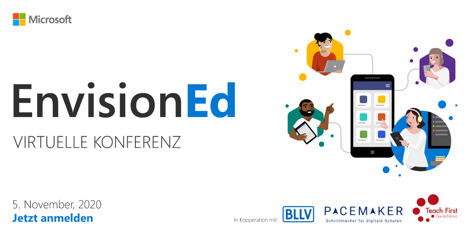 Das Konferenzlogo der Microsoft EnvisionEd inklusive einiger Partnerlogos