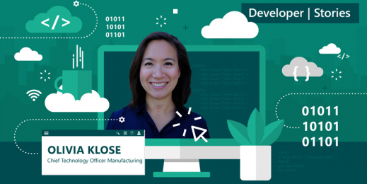 Titelbild der Developer Stories mit Olivia Klose, Chief Technology Officer Manufacturing