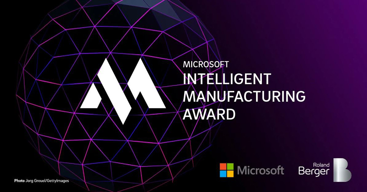Logo des Microsoft Intelligent Manufacturing Awards mit Roland Berger