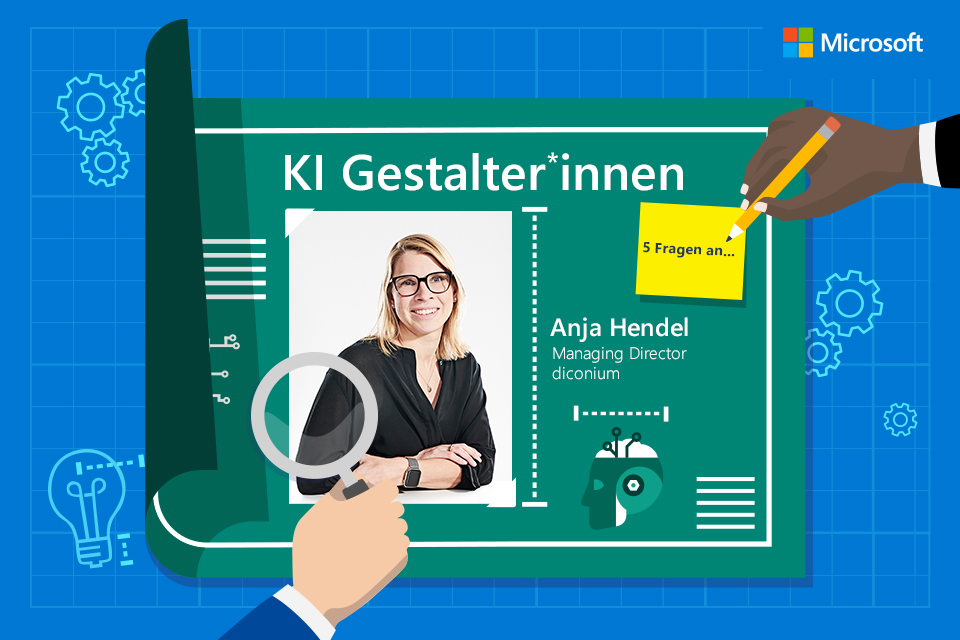 Papierbogen zeigt Anja Hendel von diconium