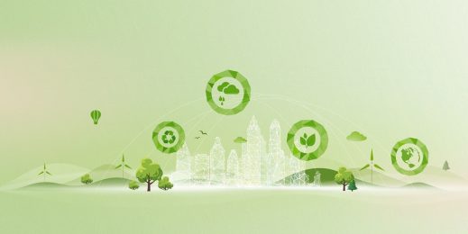 Illustration einer grünen Stadt
