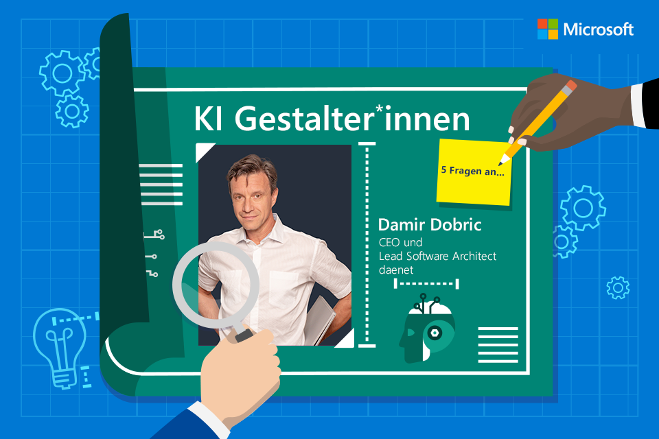 Papierbogen zeigt Damir Dobric von daenet