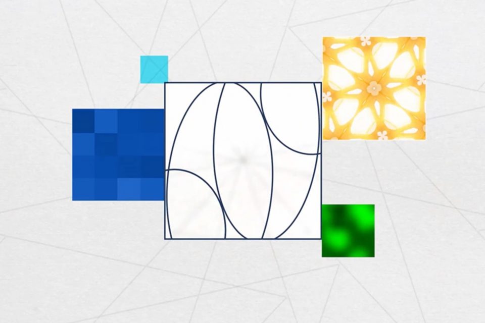 Grafische Elemente, die künstliche Intelligenz symbolisieren