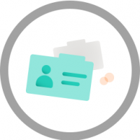 Kreis Illustration bildet eine Personalkartei ab