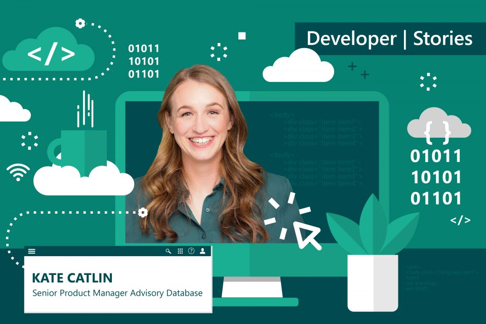 Header Developer Stories mit Kate Catlin
