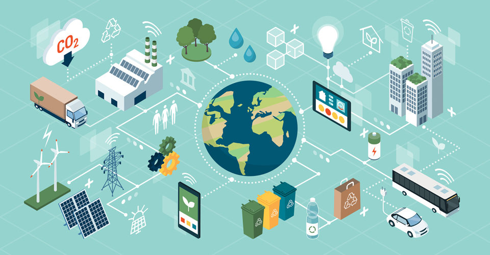 Ilustración de tecnología verde
