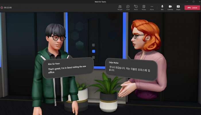 Imagen de Mesh for Teams con dos avatares
