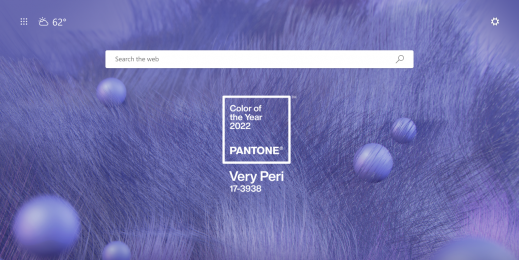 PANTONE Very Peri aparece en un nuevo tema del navegador Edge.