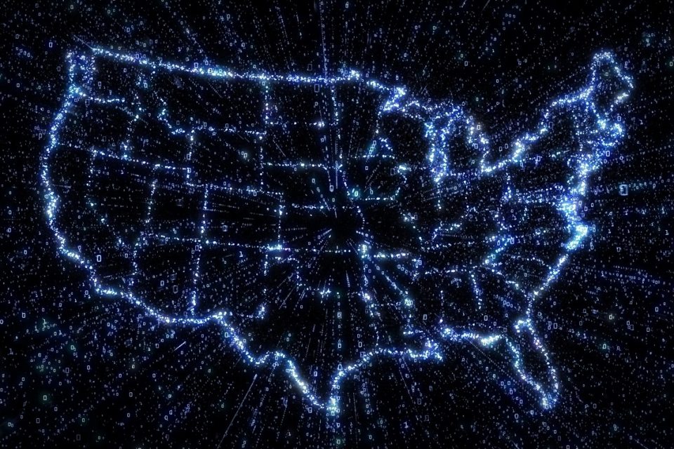 Un mapa digital de los Estados Unidos