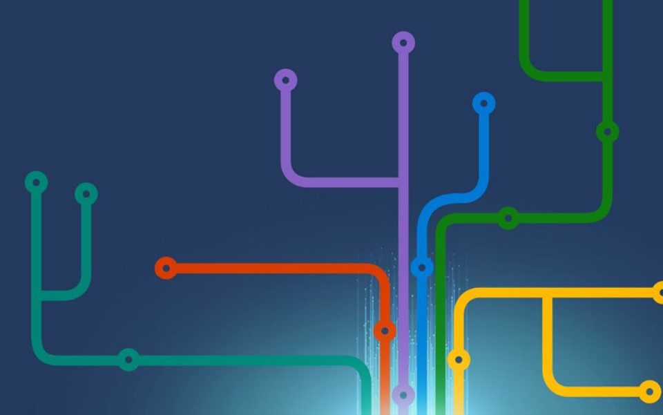 líneas de colores al estilo de un mapa de tránsito del subterráneo