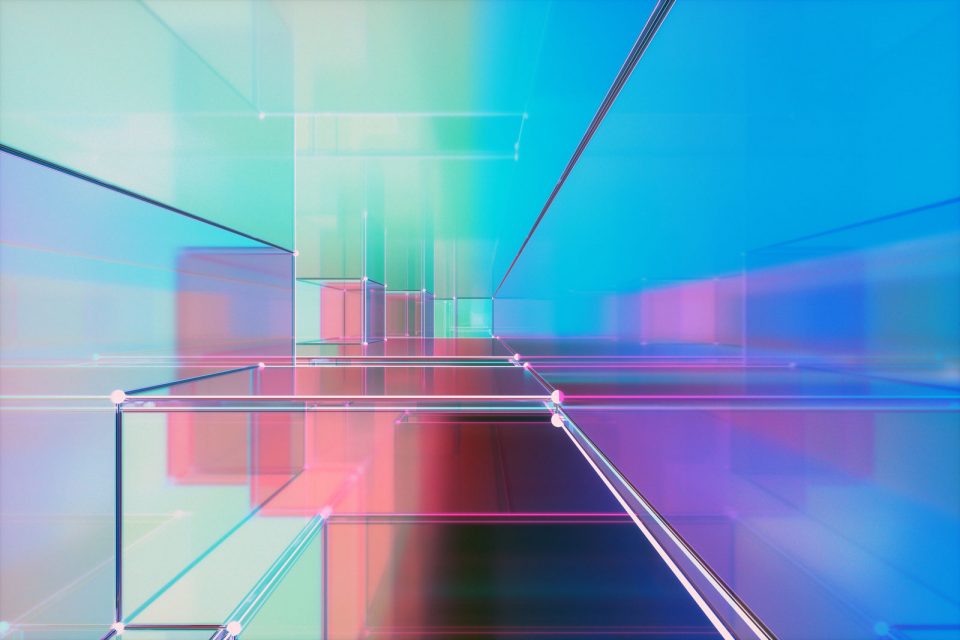 Imagen abstracta con figuras geométricas translúcidas