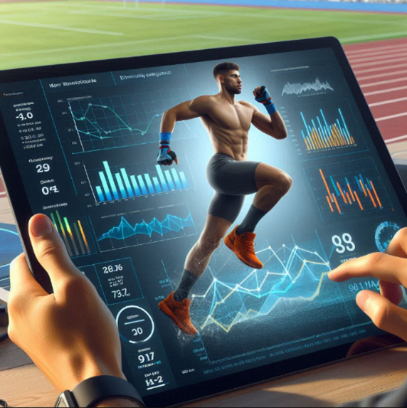 Imagen de una tableta con datos de un atleta