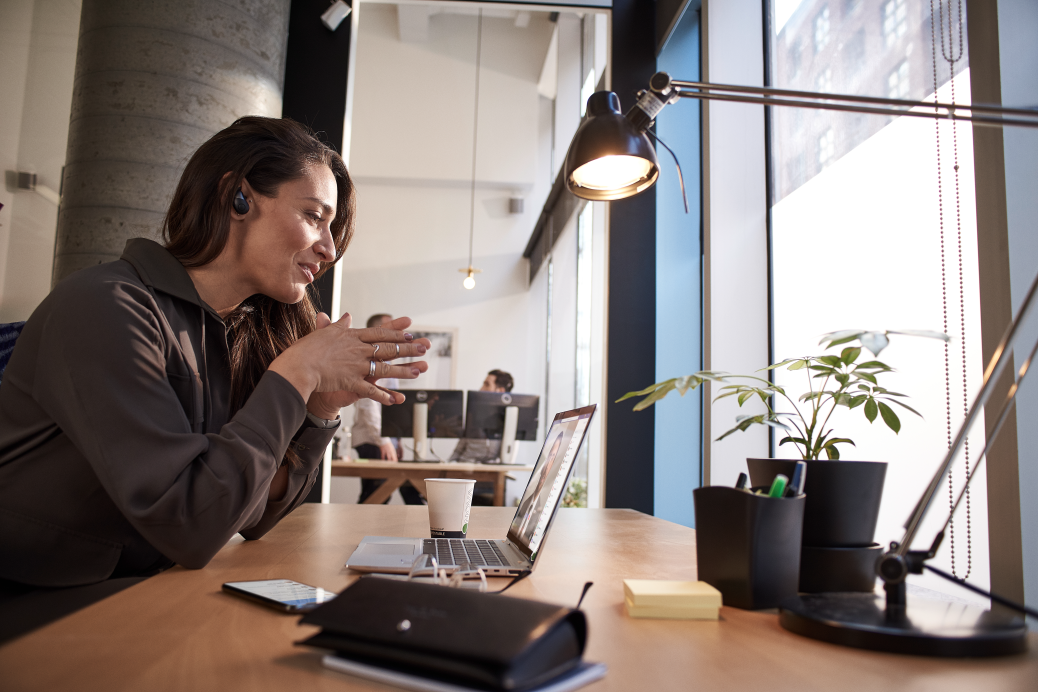 Woman working with a laptop