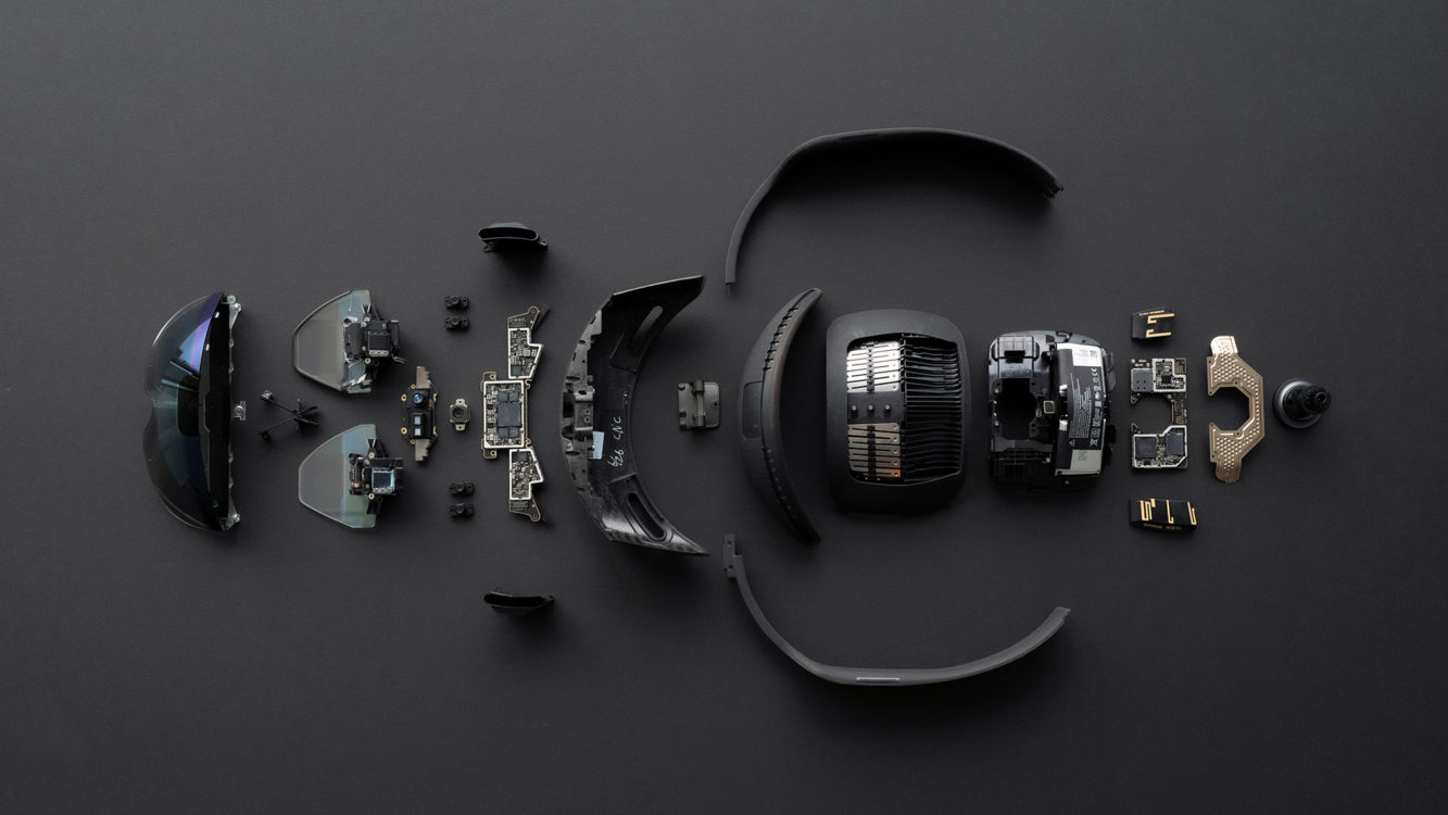 Os componentes do HoloLens 2.